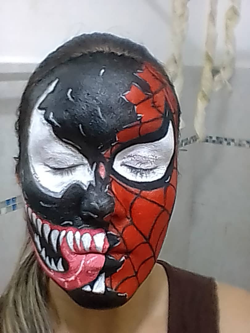 Maquillaje art stico Spaider man VS Venom Spaider man VS Venom